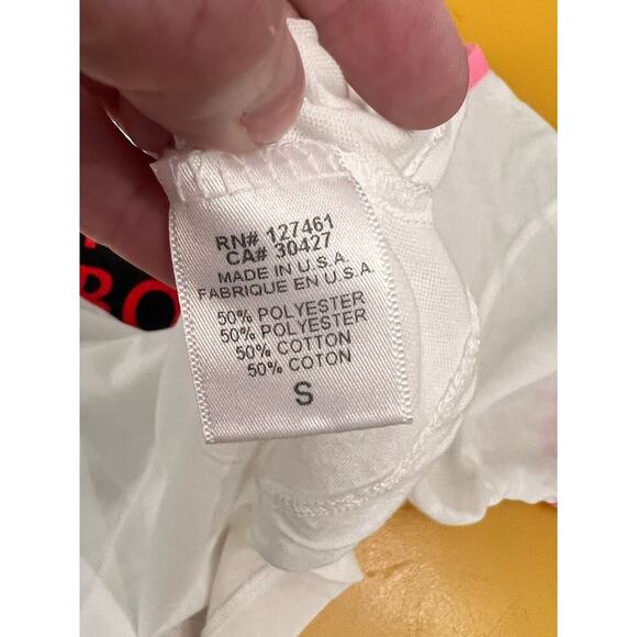 Wildfox Thinking About The Gym Ringer Short Sleeve Graphic Tee White Size S NWOT - Picture 6 of 7